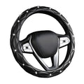 Bling Crystal Steering Wheel Cover, 15 Inch Soft Leather Sparkling Rhinestone Steering Wheel Protector, Universal Anti-Slip Steering Wheel Pad for Women Girls, Car Accessories (Black) - color: Black