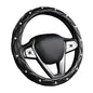 Bling Crystal Steering Wheel Cover, 15 Inch Soft Leather Sparkling Rhinestone Steering Wheel Protector, Universal Anti-Slip Steering Wheel Pad for Women Girls, Car Accessories (Black) - color: Black