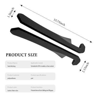 Junecarp 2PCS Car Seat Gap Filler - Elastic Car Seat Gap Filler Organizer Universal for Truck SUV Car Between Seat and Console - Prevent Items from Droping - Add Style to Your Car Accessories