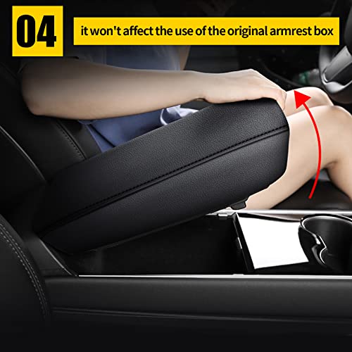 Car Armrest Cover Fit for 2008-2012 Nissan Altima,Waterproof Center Console Cover Mat for Nissan Altima - color: Black
