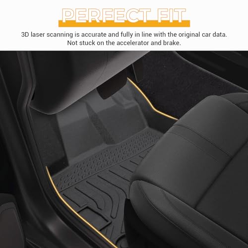 All-Weather TPE Rubber Floor Mats Compatible with 2009 2010 2011 2012 2013 2014 2015 2016 Audi S4 A4, Custom Fit Full Car Carpet Liners Set (Black)