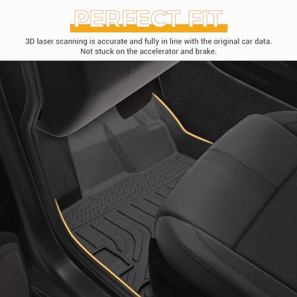 All-Weather TPE Rubber Floor Mats Compatible with 2009 2010 2011 2012 2013 2014 2015 2016 Audi S4 A4, Custom Fit Full Car Carpet Liners Set (Black)