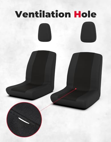 KEMIMOTO UTV Seat Covers, Black Seat Covers with Headrest Covers Compatible with Rhino 700 660 450 2004-2021 All Models - color: Black