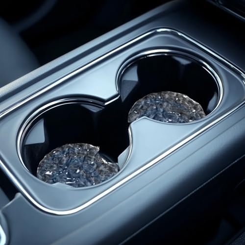 Car Cup Coasters,2 Pack Car Coaster,2.75inch Anti Slip and Absorbent Cars Coasters for Cup Holders,Neopren Accessories for Women,Cute Decor for Women (Acrylic) - color: Acrylic