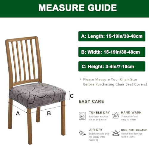 CRFATOP Printed Dining Room Chairs Seat Covers Set of 4 with Soft Bench Chair Cover Stretch Kitchen Chair Slipcover Washable Seat Cushion Slipcover Protector for Hotel Ceremony Banquet Wedding, 10 - color: Printed 10