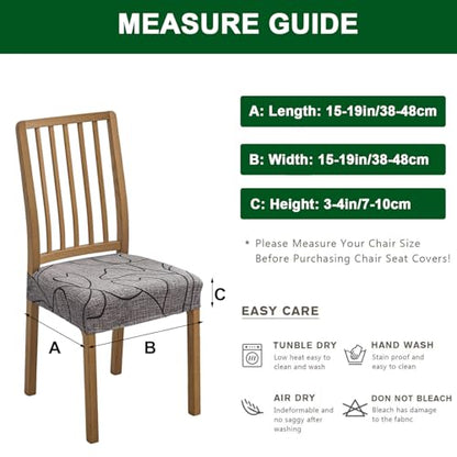 CRFATOP Printed Dining Room Chairs Seat Covers Set of 4 with Soft Bench Chair Cover Stretch Kitchen Chair Slipcover Washable Seat Cushion Slipcover Protector for Hotel Ceremony Banquet Wedding, 10 - color: Printed 10