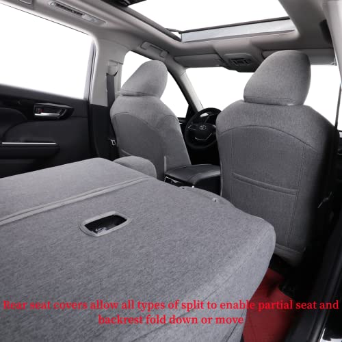 Custom Seat Covers fit for Honda Pilot LX,2016 2017 2018 2019 2020 2021-2nd-Row 40/60 Split Seats (8-Seats)-Polyester (Gray,Full Set) - color: Polyester(Gray), size: 2016-2022 Pilot LX,EX 8-Passenger