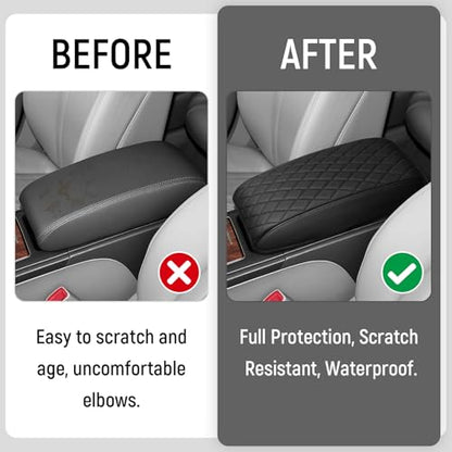 Center Console Armrest Cover Compatible with Toyota 2007-2011 Camry Accessories Leather Material Center Console Liner Protection