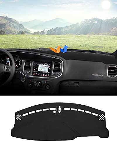 Autorder Dashboard Cover Mat for 2011-2023 Dodge Charger Accessories Dash Cover Flannel Dash Mat Sunshade Glare UV Rays Protector - size: 2011-2023 Dodge Charger