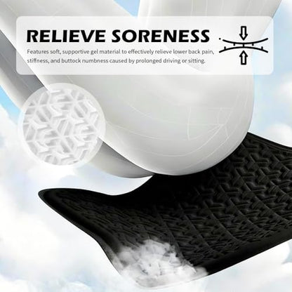 2026 New Gel Car Seat Cushions for Driving,Breathable & Non-Slip Car Seat Pads for Pressure Relief,Universal Driver Seats Cushion as Cars Accessories Interior for Most Vehicles