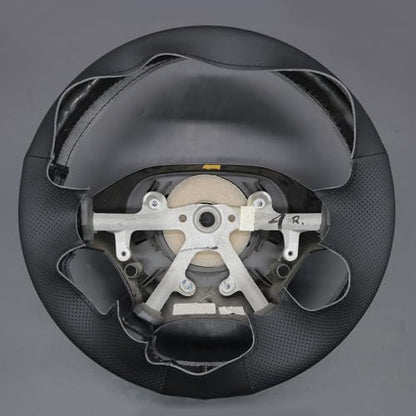 MEWANT Hand Stitch Steering Wheel Cover for Dodge Ram 1500 2002-2003 Dodge Ram 1500 Steering Wheel Wrap Truck Accessory - color: Black Real Leather&Black Thread