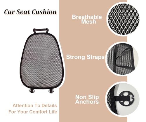 3D Air Mesh Breathable Car Seat Cushion Summer Cooling Seat Cover Anti-Slip Honeycomb Mesh Universal Auto Backrest Pad Fit Car Truck Pickup SUV (Black, 1 Pack Back Cushion)