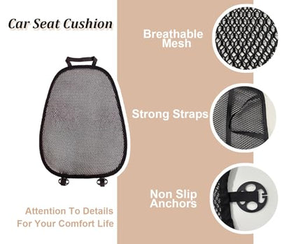 3D Air Mesh Breathable Car Seat Cushion Summer Cooling Seat Cover Anti-Slip Honeycomb Mesh Universal Auto Backrest Pad Fit Car Truck Pickup SUV (Black, 1 Pack Back Cushion)