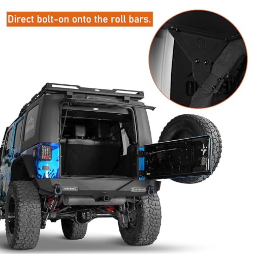 Hooke Road JKU Rear Trunk Upper Locking Storage Box Security Organizer for 2007-2018 Jeep Wrangler JK Unlimited 4-Door Hardtop, Interior Rooftop Cargo Carrier