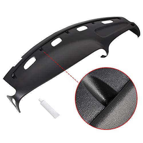 ECOTRIC Dashboard Cover Compatible with 1998-2001 Dodge Ram 1500/1998-2002 Dodge Ram 2500 3500 Black Dash Pad Cover - size: Medium