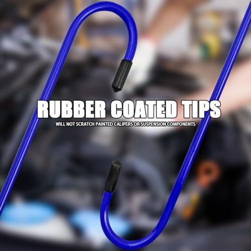 2PCS Car Brake Caliper Hooks, Vehicle Caliper Hangers with Rubber Caps, S-Shaped Automotive Accessories for Braking, Axle, Bearing, Suspension Work for SUV, Truck, RV（Blue/2PCS） - color: Blue, size: 2PCS
