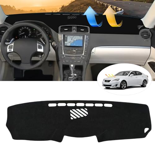 Dashboard Cover Dash Cover Mat Compatible with Lexus IS250 IS350 2013 2012 2011 2010 2009 2008 2007 2006, Black Dash Board Cover Interior Protector Mat Auto Accessories