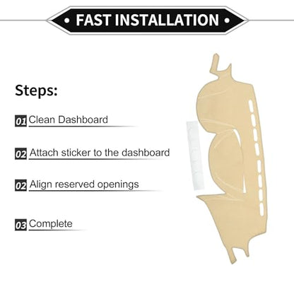Dash Cover Compatible for Subaru Legacy 2010-2014, Non-Slip Polyester Silicone Beige Center Console Dashboard Cover Pad Carpet