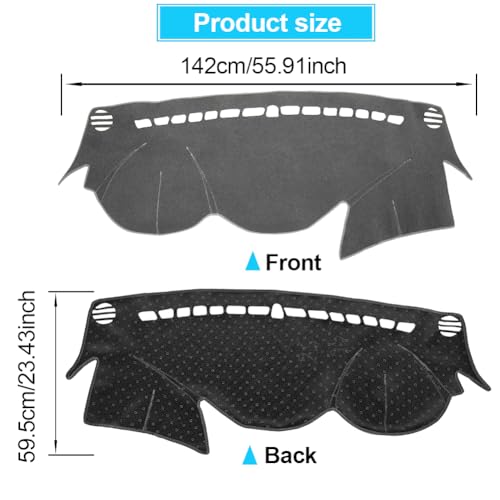Dash Cover Compatible with Hyundai Sonata 2011 2012 2013 2014 Accessories Dashboard Cover Mat Non-Slip Carpet Sunshield Glare UV Rays Protector,Gray(1 PCS)