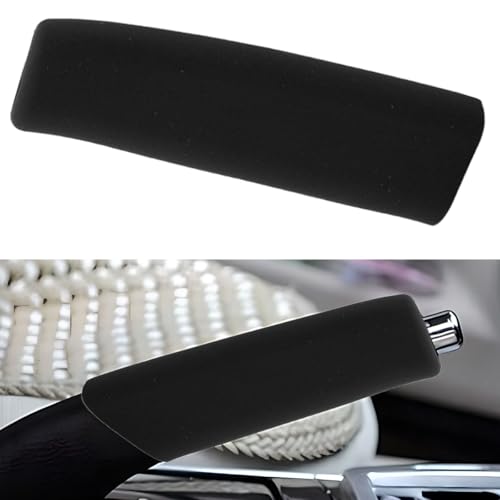 Car Handbrake Cover - Silicone Comfortable Handle Grip Cover Car Parking Brake Lever Decorative Protector - Universal Anti-Slip Brake Grip Sleeve for Cars, Trucks, SUVs (Black) - color: Black