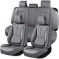 Car Seat Covers Full Set,Leather Waterproof Car Seat Cover,Airbag Compatible,Breathable Design,Suitable for Car,Truck,SUV 5 Pack (Grey) - color: Grey, size: 5 Pack