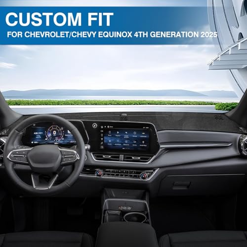 KUST Black Dash Cover for Chevrolet/Chevy Equinox 2025 2026 (Not fits for Equinox EV) Polyester Dashboard Cover Non-Slip Interior Accessories for Equinox Custom Fit Dash Mat No Glare - size: For Equinox 25-26