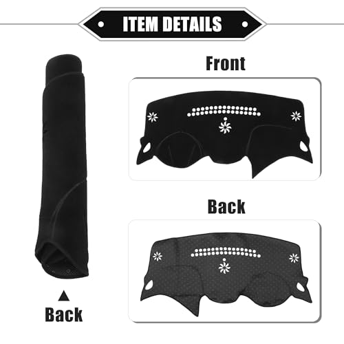 Car Dashboard Cover Mat Compatible for Chevrolet Cruze 2016-2021, Protective Polyester Black Center Console Interior Trim Dash Board Mat