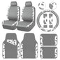 CAR PASS Cow Print Faux Leather Car Seat Covers & Cow Car Mats & Cow Steering Wheel Cover Seat Belt Pads Universal fit for SUV,Van,Saden,Truck Cute Car Accessories Automobile Interior Sets All Gray - color: Cow Print Gray
