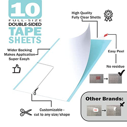 Sofisti - Cat Scratch Deterrent Tape for Furniture – 10 Double Sided Anti Scratching Sticky Tape - Cat Scratch Furniture Protector – Cat Training Tape Teaches Your Kitty Not to Scratch Your Couch - size: 10 sheets