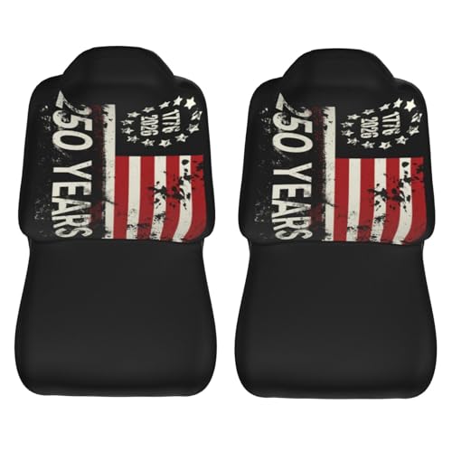 250 Years Anniversary Front Seat Covers 2 Pack, Vehicle Seat Protector Car Mat Covers, Fit Most Bucket Seats - color: 250 Years Anniversary