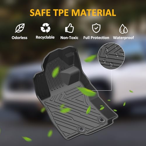 Falafa Floor Mats Fits for Su-baru Forester 2025(Not for Hybrid & Wilderness), All Weather TPE Custom Heavy Duty Floor Liners, 1st and 2nd Row Full Set Car Mats Forester Accessories, Black