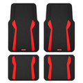 Rubbermaid Car Floor Mats Full Set,Premium Heavy Duty All-Weather Car Mats– Rugged Rubber with Brushed Aluminum Inserts, Universal Trim-to-Fit, Anti-Slip Backing for Cars, SUVs, Trucks & Vans - Red - color: Red