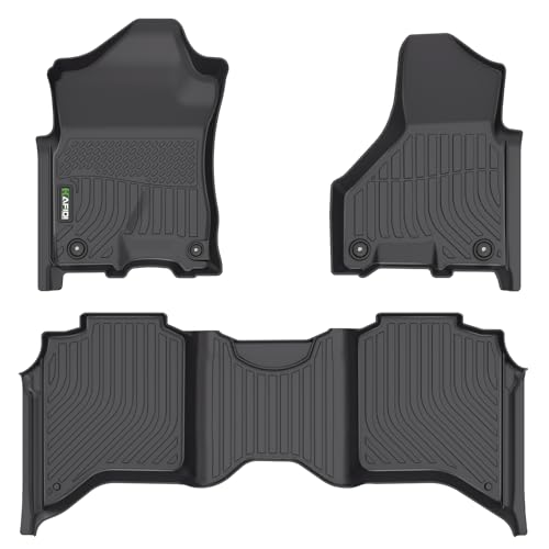 HAFIDI® Floor Mats Fit for 2019-2026 Dodge Ram 2500/3500 Crew cab, All Weather Protection TPE Anti-Slip Automotive Floor Liners, Fits 1st & 2nd Row Full Set Custom Accessories, Black - style: 10) For Ram 2500/3500 2019-2026 Floor Mats