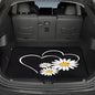 Universal Car Trunk Mat 29" x 39", Heart and Daisy All Weather Trunk Protection Cargo Liner, Durable Cargo Mat Rear Trunk Liner, Stylish Vehicle Interior Accessories Suitable for Most Car Models - color: Heart and Daisy