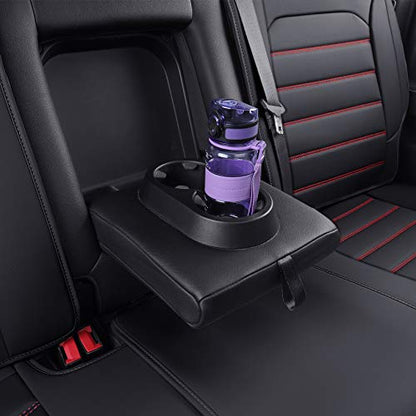 LUCKYMAN CLUB Bench Silverado Seat Covers Fit for 2007-2025Sierra Chevy Silverado 1500 2500 3500 Crew,Double,Extended Cab with Water Proof Faux Leather (Black & Red Rear Covers) - color: Black & Red, size: Rear set