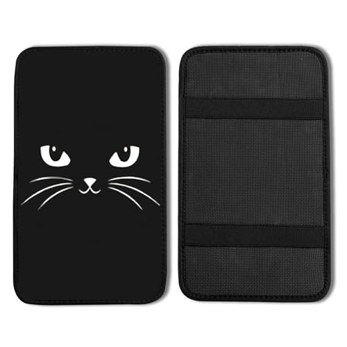 Black Cat Vehicle Center Console Armrest Cover Pad,Black Cat Car Accessories Soft Middle Console Cushion Pad,Auto Arm Rest Mat Decor Cats Gifts for Women Men Dad for Most Vehicle SUV Truck - color: Black Cat