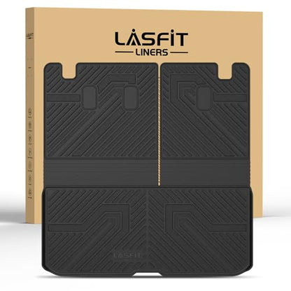 LASFIT Cargo Mat with Backrest Mat for Honda Pilot 2016-2022, Split & One-Piece Foldable Seating TPE Custom Fit Trunk Mat Cargo Liner with Seatback Mat Accessories, Black - style: 4）For Honda Pilot | 2016-2022 | Trunk Mat