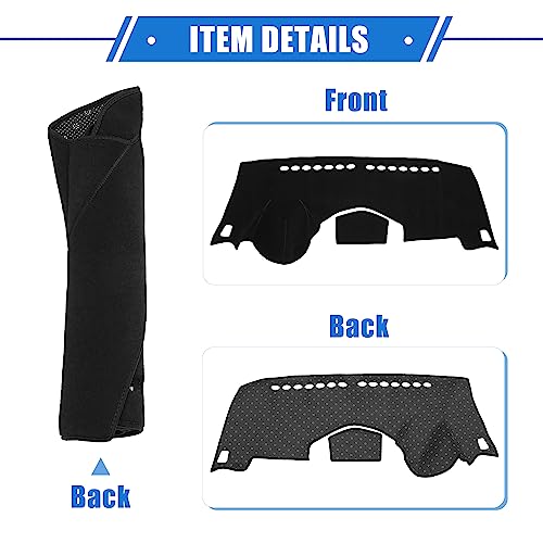 Dashboard Dash Cover Compatible for Chevy Trax 2014-2016, Durable Polyester Black Front Dash Cover Mat