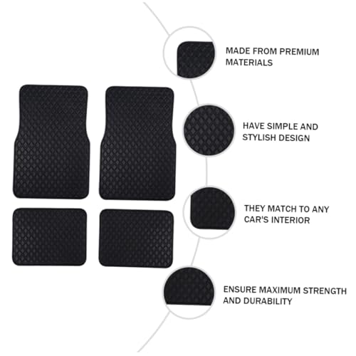 Vaguelly 4pcs Waterproof Pu Leather Car Carpet Mats Non-Slip Front and Rear Floor Mats Universal Fit for Suvs and Sedans Automotive Interior Floor Covering