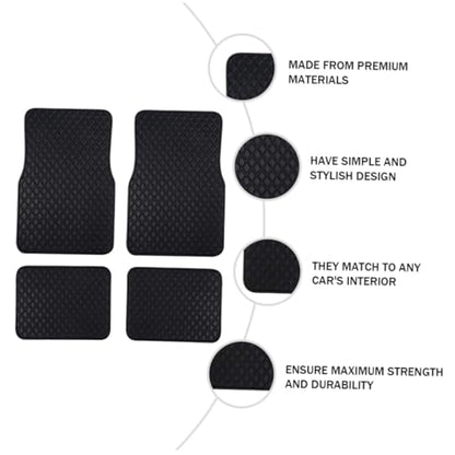 Vaguelly 4pcs Waterproof Pu Leather Car Carpet Mats Non-Slip Front and Rear Floor Mats Universal Fit for Suvs and Sedans Automotive Interior Floor Covering