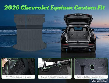 Cargo Trunk Mat with Backrest Mats for 2025 2026 Chevrolet Chevy Equinox/GMC Terrain (Not for Equinox EV),All Weather Protection TPE Heavy Duty Cargo Liner Equinox/Terrain Accessories,Black - size: Chevy Equinox/GMC Terrain 2025 2026
