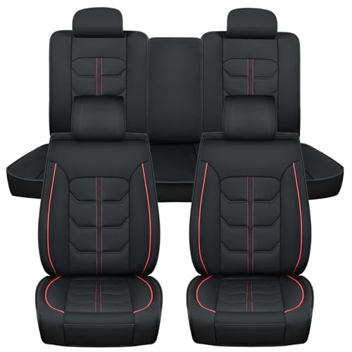 Nilight Car Seat Covers Custom Fit 2007-2024 Jeep Wrangler JK JL 4-Door Waterproof Faux Leather Cushion Full Set with Split Bench 40/60 for Unlimited Sahara Rubicon Willys Chief Moab - color: Full Sets 5 Seat, style: Jeep Wrangler 2007-2024