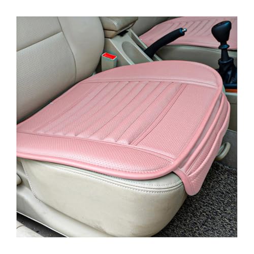 DXNQ Car Seat Cover, Leather Car Interior Front Bottom Seat Covers with Storage Pocket, Comfortable Anti-Slip Seat Cushion Covers for Car SUV Truck and Van, Car Accessories (Pink) - color: Pink, size: Regular Leather