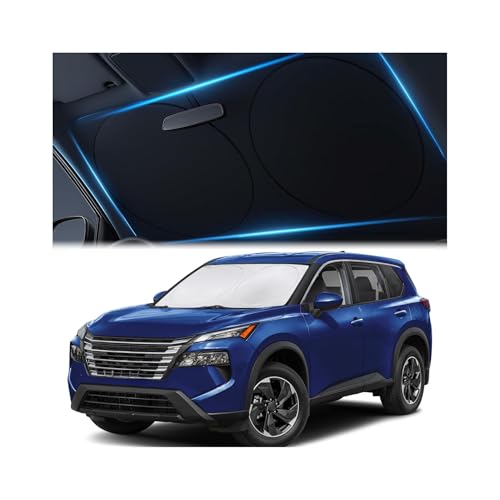 Magnelex Car Windshield Sunshade – Double-Layer Design for 2X Heat Blocking, Blocks UV Rays, Foldable Sun Shade for Cars, Trucks & SUVs, Keeps Interior Cooler, Medium (59 x 31 in) - size: MEDIUM - (59" x 31")