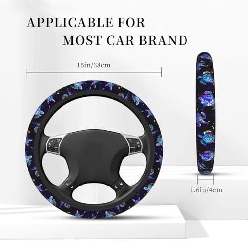 Sea Turtle Steering Wheel Cover Anti-Slip,Sweat Absorption Universal 15 inch Steering Wheel Covers Cute car Accessories for Men Women - color: 12