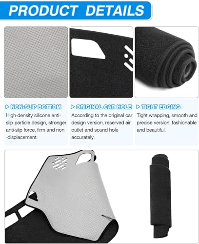 CARTIST Dash Cover Fits for Ford Ranger 2019 2020 2021 2022 (Without HUD), Dashboard Cover for Ranger Accessories, Dash Mat Anti-Slip Silicone Back