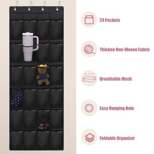 Stanley Cup Organizer - 24 Pocket Large Capacity Holder, Portable Foldable Hanging Bag for Cabinet, Wall, Door, RV - Kitchen Storage Accessories