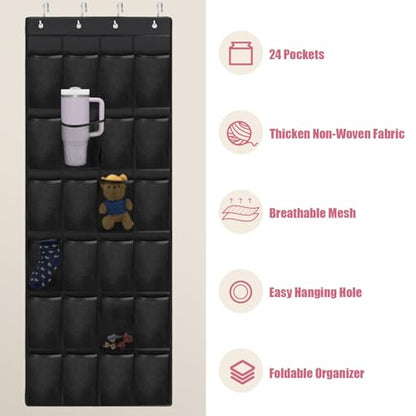 Stanley Cup Organizer - 24 Pocket Large Capacity Holder, Portable Foldable Hanging Bag for Cabinet, Wall, Door, RV - Kitchen Storage Accessories