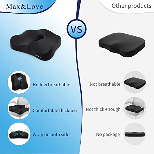 Memory Foam Seat Chair Cushion for Relieves Back Sciatica Pain Tailbone Pain Coccyx Degenerating Disc Orthopedic Osteoarthritis Prostate Cushion Low Back Pain Cushion Hip Shaping (Black mesh) - color: Black Mesh