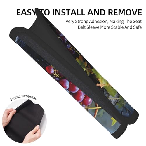 Seat Belt Cover Pads Grapes Art Painting Car Seat Belt Covers for Women Men Adults Kids Soft Comfortable Auto Seatbelt Cushion Shoulder Strap Pad Handle Wraps, 1 Pair - color: Grapes Art Painting